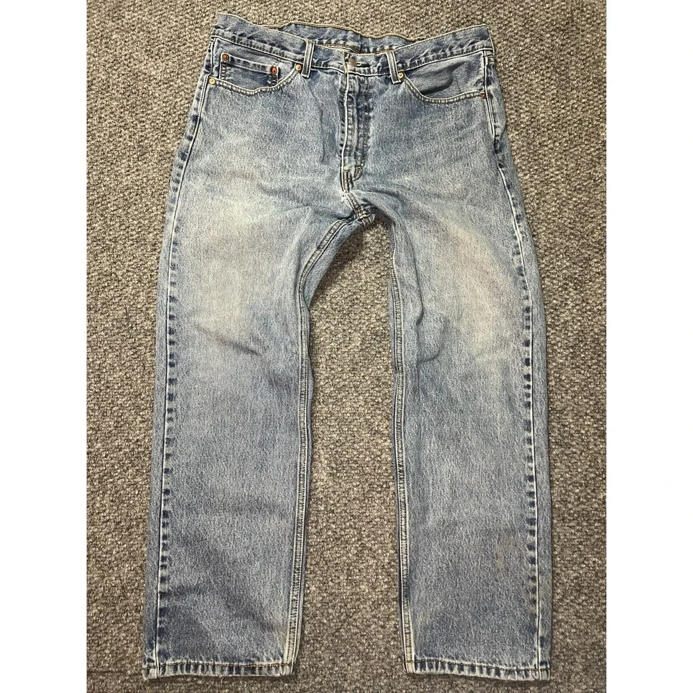 Men's Light Blue Light Wash Straight Denim Jeans Regular Fit Cotton‎ 38x28